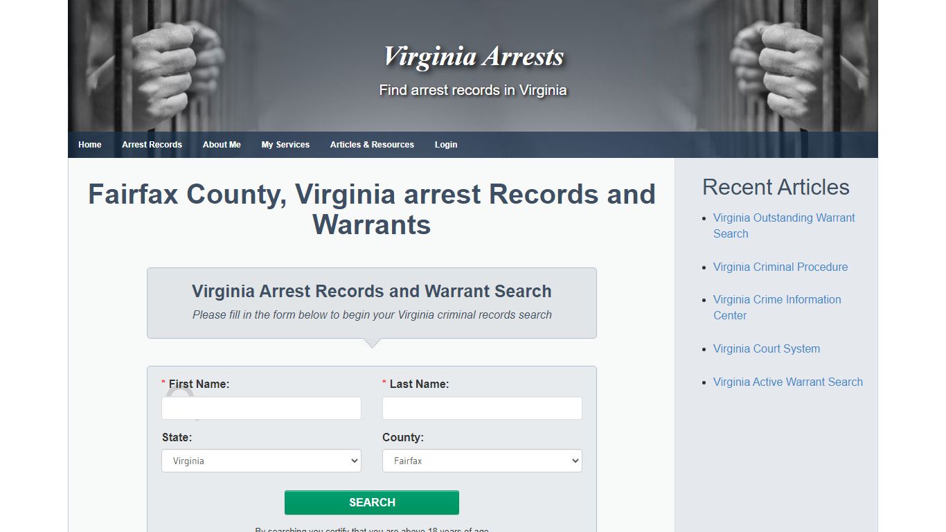Fairfax County, Virginia arrest Records and Warrants