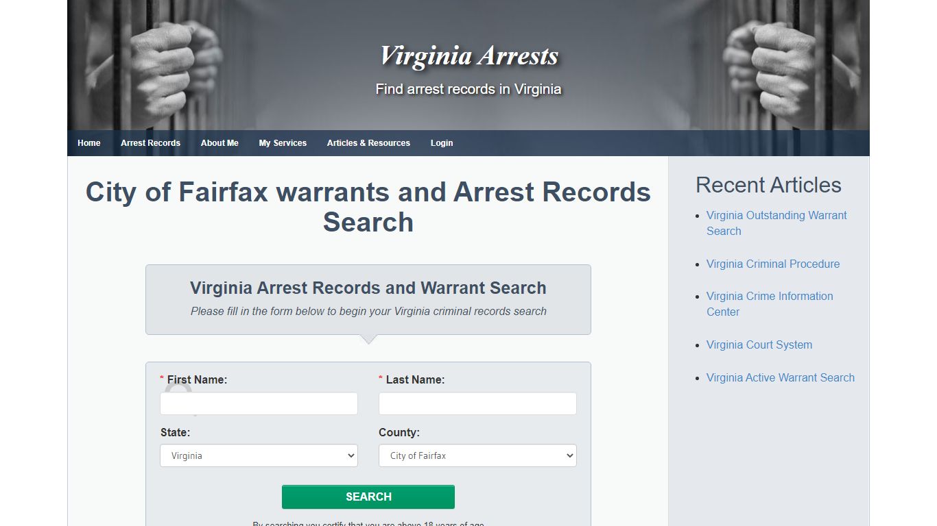 City of Fairfax warrants and Arrest Records Search - Virginia Arrests